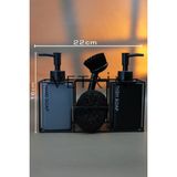 Mikasso Metal Standlı Fırçalı ve Süngerli 2'li Sabunluk Takımı Porselen Gri - Çok Renkli