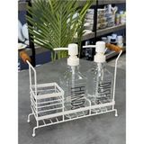 Mikasso Metal Standlı Sıvı Sabunluk Seti Metal Beyaz - Çok Renkli