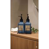 Mikasso Metal Stantlı 2'li Soft Cam Sabunluk ve Deterjanlık 300 ml Mavi Cam Mavi - Çok Renkli