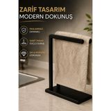 Mikasso Metal Tezgah Üstü Havluluk | Siyah Havlu Askılığı | Mutfak ve Banyo Havlu Standı | Modern Dekoratif - Çok Renkli