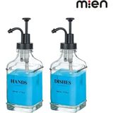 Mikasso Mien 2 Li Kare Siyah Sıvı Sabunluk 2112020-B Cam Siyah - Çok Renkli