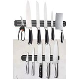 Mikasso Mıknatıslı Paslanmaz Duvar Bıçak Askısı Standı 33 cm Pratik Metal Askısı Mutfak Askısı Metal Çok Ren