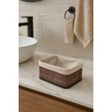 Mikasso Mini Dikdörtgen Bambu Organizer Sepet Katlanır Banyo Düzenleyici Bambu Gri - Çok Renkli
