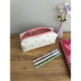 Mikasso Mini Kiraz Desenli Soft Fermuarlı Kalem Kutusu Kalemlik Astarlıdır Yıkanabilir Ölçü 20-7-6cm Tekstil - Çok Renkli