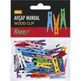 Mikasso Mini Renkli Ahşap Mandal 2 Tr