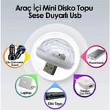 Mikasso Mini USB Girişli LED Sese Duyarlı Renkli Disco Topu Efektli Lamba - Çok Renkli