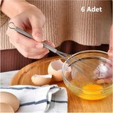 Mikasso Mini Yumurta Çırpıcı Çelik Kahve Çay Karıştırıcı ve Yumurta Çırpıcı 6 Adet Paslanmaz Çelik