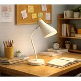 Mikasso Minimalist Masa Lambası Ayarlanabilir Başlıklı Beyaz Abajur Modern Dekoratif Metal Beyaz - Çok Renkli