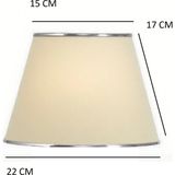 Mikasso Minimalist Small Abajur Şapkası - Yedek Şapka - Abajur Başlığı -Kumaş Başlık Kumaş Ekru - Çok Renkli