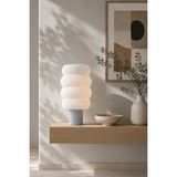 Mikasso Mira Premium Dekoratif Açık Gri Abajur Masa Lambası - 33CM - Modern Salon ve Sehpa Lambası Plastik G - Çok Renkli