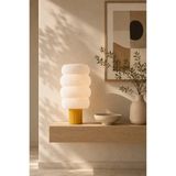 Mikasso Mira Premium Dekoratif Altın Sarı Abajur Masa Lambası - 33CM - Modern Salon ve Sehpa Lambası Plastik - Çok Renkli