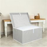 Mikasso Mirayyhome Çok Amaçlı Maxi Kutu Hurç Çizgili Organizer 50X40X30 Kumaş Çok Renkli
