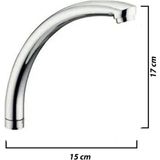 Mikasso Mix Kuğu Lavabo Musluğu Batarya Borusu Kısa Boru 17CM Krom