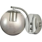 Mikasso Miya Aplik Füme Camlı Salon Oturma Odası Modern Duvar Apliği (Krom Kaplama) Metal Gri - Çok Renkli