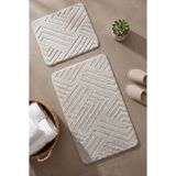 Mikasso Modern 2’li Banyo Paspas Seti,kaymaz Taban,yumuşak Dokulu Polyester Gri - Çok Renkli