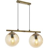 Mikasso Modern Bal Glop Camlı Sıralı Ikili Gold Sarkıt Avize Metal 3 E27 Altın Salon / Oturma Odası - Çok Renkli