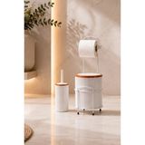 Mikasso Modern Banyo Seti – Kapaklı Çöp Kovası, Tuvalet Kağıtlığı ve Wc Fırçası | Minimal Tasarım Plastik Be - Çok Renkli