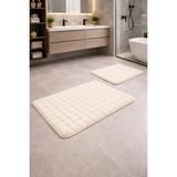 Mikasso Modern Bubble Yumuşak Banyo Klozet Takımı Yıkanabilir Kaymaz Tabanlı Polyester Kalın (12 mm +) Ekru - Çok Renkli