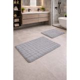 Mikasso Modern Bubble Yumuşak Banyo Klozet Takımı Yıkanabilir Kaymaz Tabanlı Polyester Kalın (12 mm +) Gri - Çok Renkli