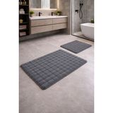Mikasso Modern Bubble Yumuşak Banyo Klozet Takımı Yıkanabilir Kaymaz Tabanlı Polyester Kalın (12 mm +) Gümüş - Çok Renkli