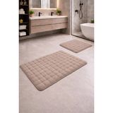 Mikasso Modern Bubble Yumuşak Banyo Klozet Takımı Yıkanabilir Kaymaz Tabanlı Polyester Kalın (12 mm +) Kahve - Çok Renkli