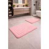 Mikasso Modern Bubble Yumuşak Banyo Klozet Takımı Yıkanabilir Kaymaz Tabanlı Polyester Pembe - Çok Renkli