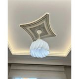 Mikasso Modern Dalgalı Tasarım Avize Başlığı - E27 Uyumlu Dekoratif Lamba Şapkası (Sadece Başlık-Duy Yok) Pl - Çok Renkli