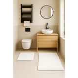 Mikasso Modern Dekoratif Kaymaz Taban Banyo Paspası Klozet Takımı 50X80-40X50 cm Polyester Kalın (12 mm +) B - Çok Renkli