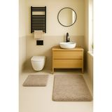 Mikasso Modern Dekoratif Kaymaz Taban Banyo Paspası Klozet Takımı 60X100-50X60 cm Polyester Kahverengi - Çok Renkli