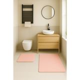 Mikasso Modern Dekoratif Kaymaz Taban Banyo Paspası Klozet Takımı 60X100-50X60 cm Polyester Pembe - Çok Renkli
