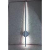 Mikasso Modern Dekoratif LED Duvar Aplik 70 cm Gri 1 Adet Pilli Beyaz LED Metal Gri - Çok Renkli