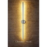 Mikasso Modern Dekoratif LED Duvar Aplik 70 cm Günışığı 1 (Crom )Adet ( Pilli )* Krom Metalik - Çok Renkli