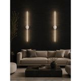 Mikasso Modern Dekoratif LED Duvar Aplik 70 cm Günışığı Beyaz * 1 Adet ( Pilli ) Metal Beyaz - Çok Renkli