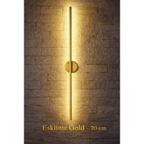 Mikasso Modern Dekoratif LED Duvar Aplik 70 cm Günışığı Eskitme 1 Adet ( Pilli ) Alüminyum Altın - Çok Renkli