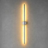 Mikasso Modern Dekoratif LED Duvar Aplik 70 cm Günışığı Krom 1 Adet ( Pilli ) Alüminyum Gümüş - Çok Renkli
