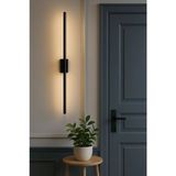 Mikasso Modern Dekoratif LED Duvar Aplik Uzun Çubuk LED Tekli 80 cm Gün Işığı Metal Siyah - Çok Renkli