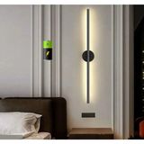 Mikasso Modern Dekoratif Pilli LED Duvar Aplik Aç-Kapa Düğmeli Siyah 70 cm ( 1 Adet ) Alüminyum Siyah - Çok Renkli