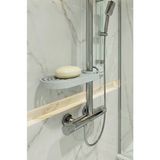 Mikasso Modern Desenli Banyo Duş Borusu Uyumlu Sabunluk Kolay Montaj Dayanıklı Şampuanlık ve Sabunluk Plasti - Çok Renkli