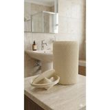 Mikasso Modern Geometrik Dokulu Döner Kapaklı Masaüstü Çöp Kutusu- 18 cm Krem Krem Plastik - Çok Renkli