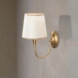 Mikasso Modern Gold Eskitme Aplik Krem Kumaş Abajur E27 Duy Salon Yatak Başı Duvar LAMBASI,PARDO-3031 Metal - Çok Renkli