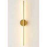 Mikasso Modern Kablosuz Tak Çalıştır Ledli Pilli Aç Kapa Butonlu Aplik 70 cm Gold Pil Dahildir Alüminyum Alt - Çok Renkli