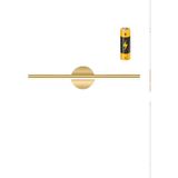 Mikasso Modern Kablosuz Tak Ledli Pilli Aplik Banyo Tablo Ayna Aydınlatma Eskitme Gold Pil Dahildir 40CM Alü - Çok Renkli