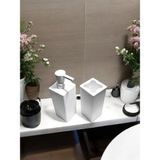 Mikasso Modern Kare Banyo Seti: Sıvı Sabunluk ve Diş Fırçalık Beyaz Plastik Beyaz - Çok Renkli