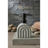 Mikasso Modern Kemer Desenli, Minimal Iskandinav Cam Sıvı Sabunluk - 250 ml - 9 x 9 x 6 cm Cam Gri - Çok Renkli