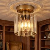 Mikasso Modern Kristal Plafonyer Gold Tavan Avizesi E27 Duy Salon Mutfak Banyo Antre LAMBA,YAKOPS-15725 Meta - Çok Renkli
