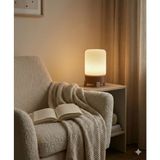 Mikasso Modern Masaüstü Abajur –lambader LED Ampul Dahil – 21 cm Dekoratif Plastik Beyaz - Çok Renkli