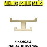 Mikasso Modern Mat Gold 4'lü Boynuz Askılık - Paslanmaz Metal Banyo ve Antre Askısı Altın Modern - Çok Renkli