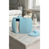 Mikasso Modern Nervürlü Banyo Düzenleyici ve Pamukluk - Pastel Mavi Plastik Mavi - Çok Renkli