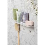 Mikasso Modern Paslanmaz Metal Duş Rafı, Duş Düzenleyici, Banyo Rafı, Bayno Şampuanlık Beyaz Metal Beyaz - Çok Renkli