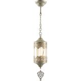 Mikasso Modern Patinalı Tekli Avize, Şık ve Otantik Tasarım, Bej Renk Seçeneği Metal 1 E27 Bej Salon / Oturm - Çok Renkli
